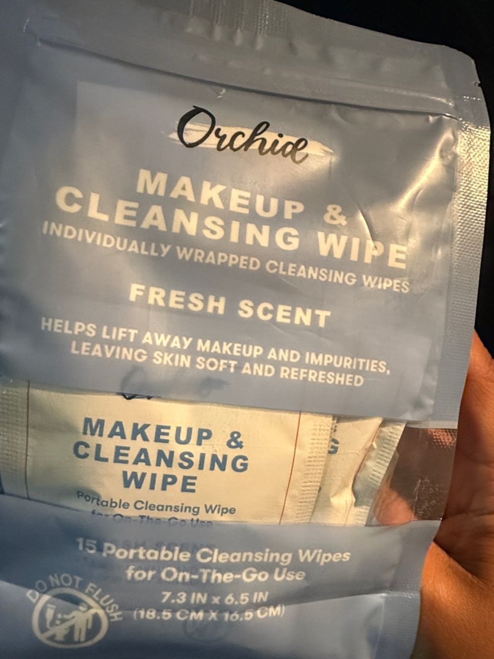 Makeup & Cleansing Wipes - individual wrapped- Fresh 15pcs travel on the go
